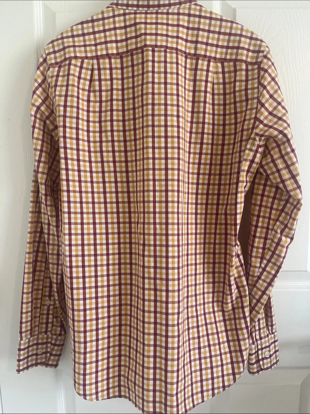 J. Crew Yellow and Red Plaid Cotton Button-Down Shirt Preppy Coastal Old Money